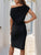 Drawstring Slit Single Shoulder Short Sleeve Dress