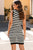 Openwork Striped Wide Strap Knit Dress