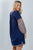 Ladies fashion bohemian stripe contrast sleeve mini dress - merchandiserus2