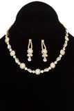 Crystal gem link choker necklace set