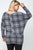 Boat Neck, Plaid Print Tunic Top, With Long Dolman Sleeves