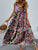 Tiered Printed V-Neck Sleeveless Dress