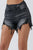 RISEN Raw Hem Asymmetrical Waist Denim Shorts