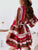 Buttoned Striped Long Sleeve Mini Dress