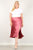 Solid High-waist Skirt With Button Trim And Side Slit