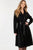 Waist Belt Tacked Faux Suede Coat Solid Coat