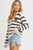 Striped Cardigan With Heart Patch