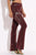 Velvet Pu Flared Pants