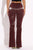 Velvet Pu Flared Pants