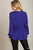 Satin V-neck Ruffle Baby Doll Top With Cuffed Long Sleeve