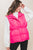 Zip Up Button Puffer Vest With Waist Toggles