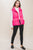 Zip Up Button Puffer Vest With Waist Toggles