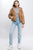 Pu Faux Leather Zipper Hooded Puffer Jacket