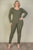 Plus Size Ribbed Scoop Neck Long Sleeve Jumpsuit