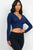 Ribbed Wrap Front Long Sleeve Top