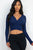Ribbed Wrap Front Long Sleeve Top
