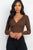Ribbed Wrap Front Long Sleeve Top