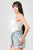 Crinkle Stretch Knit Sweetheart Hooked Bustier Cropped Top