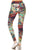 Yoga Style Banded Lined Multicolored Mixed Paisley Print, Full Length Leggings