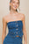 Denim Strapless Button-up Crop Top