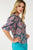 Puff Sleeve Multi-print Top