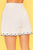 Front Zipper Bottom Scallop Edge Shorts