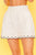 Front Zipper Bottom Scallop Edge Shorts