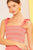 Self Tie Shoulder Smocking Ruffle Crop Top
