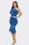 Tropical Waters Print Mesh Ruffle Halter Skirt Set