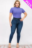 Plus Size Ribbed Short Sleeve Bodysuit