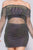 Shirred Off-shoulder Fishnet Top