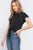 Short Slv Front Tie Stretch Ity  Top