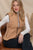 Suede Piping Quilted Padding Vest