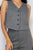 Herringbone V-neck Buttoned Vest Top