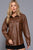 Long Slv Faux Leather Shacket