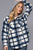 Plaid Print Hoodie Fleece Jacket