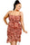 Plus wild animal print cami strap ruffle hem dress