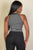 Stripe knit halter sleeveless top