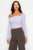 Bardot ribbed long sleeve crop top