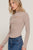 Long slv mock neck kyehole rib knit top