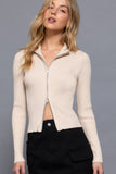 Long Sv 2 Way Open Zipper Sweater