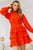 Long Sleeve Smocked Neck Tiered Ruffle Mini Dress