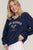 Long slv v-neck embroidered sweatshirt