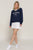 Long slv v-neck embroidered sweatshirt