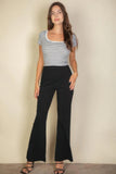 High Waist Stretch Crepe Flare Pants