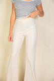 High Waist Stretch Crepe Flare Pants