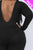 Plus Size Scoop Neck Long Sleeve Bodycon Jumpsuit