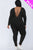 Plus Size Scoop Neck Long Sleeve Bodycon Jumpsuit