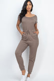 Two-way Shoulder Drawstring Jumpsuit