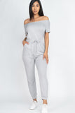 Two-way Shoulder Drawstring Jumpsuit